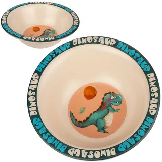 alles-meine.de GmbH Geschirr Artikelwahl Suppenteller/Müslischale - Dinosaurier - Ø 15,5 cm - Kindergeschirr - Frühstücksset für Kinder - Suppenschüssel Plastik Melamin - S..