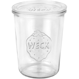 18er Set Weck Gläser 850ml, 3/4L Sturzgläser mit 18 Glasdeckeln inkl. Gelierzauber Rezeptheft von Diamantzucker