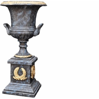 JVmoebel Skulptur XXL Vase Tisch Dekoration Deko Vasen Antik Stil Figur Kelch Rom 0877 grau