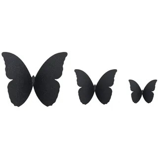 48 Stück 3D Schmetterling Wandaufkleber Abnehmbar Schmetterling Aufkleber Wandtattoos,für Heim Hochzeit Dekor Wohnzimmer Kinder-zimmer Mädchen Küche Fenster Möbel Party Wand-Tisch-Deko,Schwarz