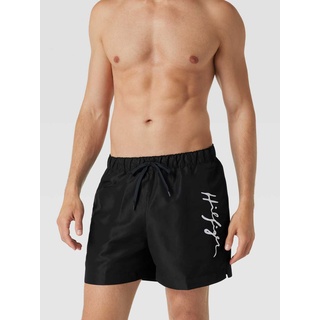 Badehose mit Label-Stitching, Black, M