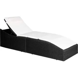 vidaXL Sonnenliege 192 x 62 x 95 cm schwarz