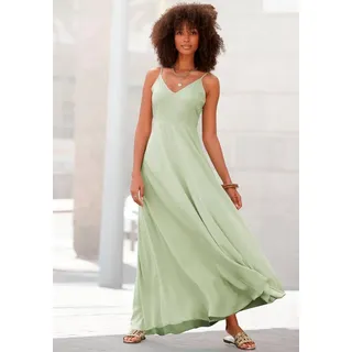 LASCANA Maxikleid aus gewebter Viskose, Cut-Out am Rücken, Sommerkleid grün 42