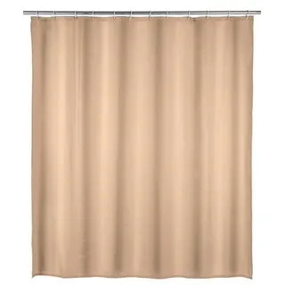 WENKO Duschvorhang Uni Nude - wasserdicht, pflegeleicht, Polyethylen-Vinylacetat, 200 x 180 cm, Beige