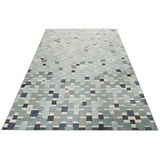 Esprit Outdoorteppich Pacific, ESP-54557, rechteckig, Höhe: 4 mm, pflegeleicht, im Mosaik-Muster, ideal für Terrasse, Küche, Wohnzimmer blau 80 cm x 150 cm x 4 mm