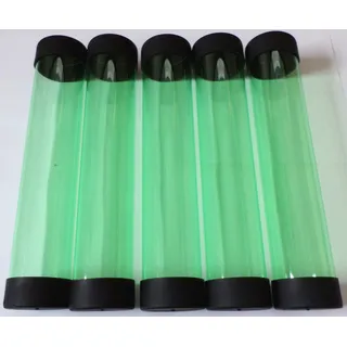 docsmagic.de 5 x Playmat Tube Big Transparent Green - 7 x 36 cm - Poster Artwork Spielmatten Transportrolle Grün