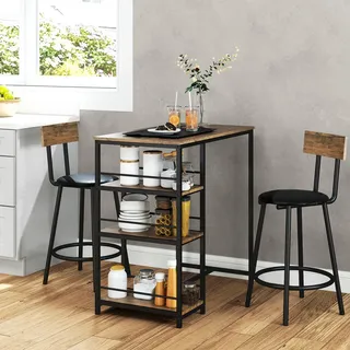 Homcom Bartisch 90 x 50 x 90,5 cm Beige