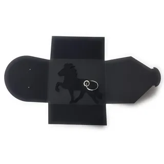 filzschneider Schlüsselanhänger aus Filz - Island-Pferd/Reiter - schwarz - als Geschenk und Glücksbringer