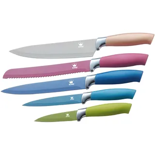King Messerset Metallic Design 5-tlg. Blau/Bunt/Grün/Rosa