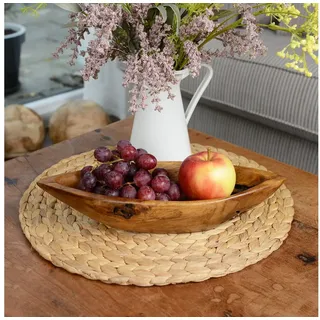 wohnfreuden Dekoschale Teakholz Schale 30 x 10 cm braun oval lasiert, 29479 braun