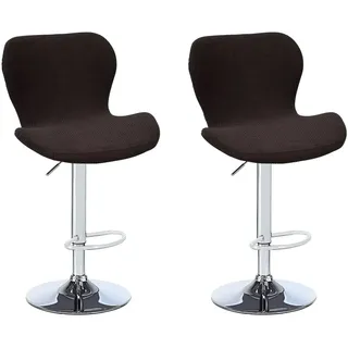 Levoberg Barhocker, gebogen, dehnbar, Bezug für Barstuhl mit elastischer Rückenlehne, Bezug für hohen Hocker, Küche, Café, 2 Stück