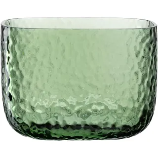 LEONARDO Home Martello Vase, 1 Stück, vielseitige Vase, stilvolles Dekorationsstück mit haptischer Oberfläche, Zeitlose Pflanzenschale, einzigartige Blumenvase, Höhe 13 cm, grün, 033200