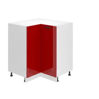 Belini Eckunterschrank Küche 90 x 82 x 90 cm Rot