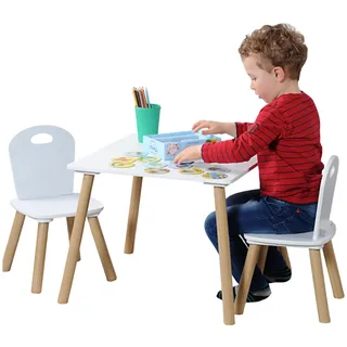 KESPER Kindertisch Kesper 55 x 55 x 45 cm Kiefer lackiert weiß