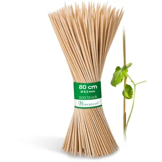 Novatool 500x Splittstäbe 80 cm x 6,5 mm I Natur I Pflanzenstab Bambus Rankhilfe Holz Tokinstäbe Tonkinstab Pflanzenstütze orchideenstab Rankgitter Holz