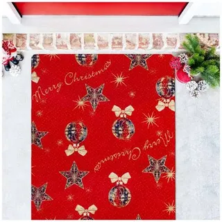 ANRO Merry Christmas Fußmatte Rot 80 x 120 cm Türmatte Weihnachten