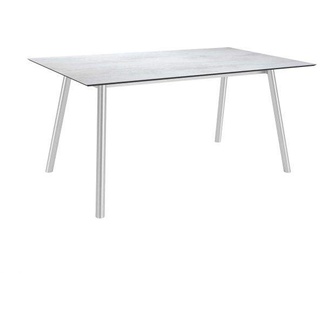 Stern Tisch 180x100 cm Rundrohr Edelstahl / Zement