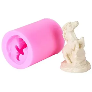 NC 3D-Pferde-Kuchen-Silikonform – 3D-Pferde-Form DIY Backform – Rosa, 288 ml, 6 x 6 x 8 cm, 1 Stück