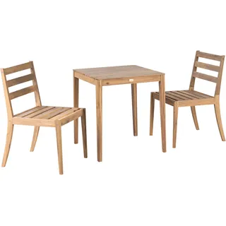 Beliani Bistro Set 3-tlg. Hellbraun