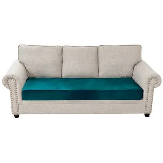 Rosnek Sofahusse 1-4Sitze, Stretch, Samt, Couch Sitzbezug, Sofa Sitzkissenbezug, Sitzkissenschutz Abdeckung blau 170 cm
