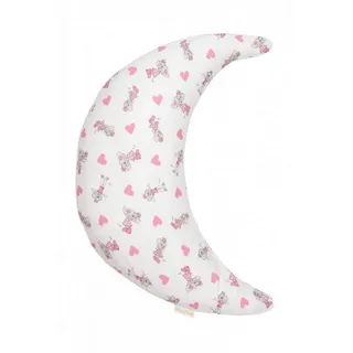 Stillmond Ed & Edda 140 cm anschmiegsames Stillkissen & Bauchstützkissen | Schmuse- & Lesekissen | geräuscharme EPS-Microperlen Füllung | TÜV zertifiziert (Herzen rosa)