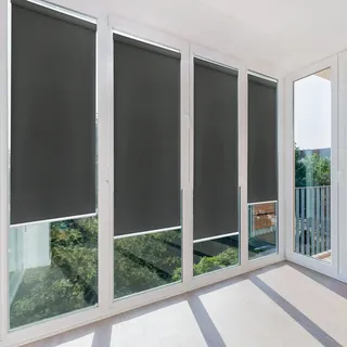 Lospitch Senkrechtmarkise Rollo zum Einhängen,180 x 140 cm,Verdunklungsrollo Rollo,Verdunkelung Fensterrollo Tageslicht Sichtschutz mit Beschichtung,für Fenster & Türen
