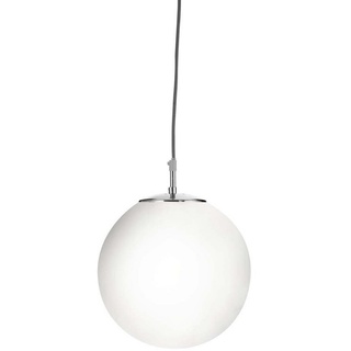 etc-shop LED Kugelleuchte, Decken Hänge Lampe Pendel Leuchte Satin Silber Opal Glas Kugel Weiß