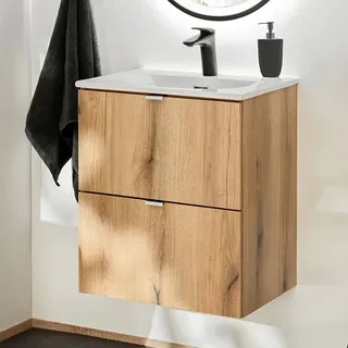 [en.casa] Waschtisch Skelbolu 50x57x39 cm Eicheoptik