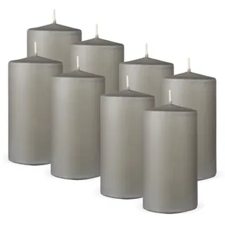 HS Candle Stumpenkerze 12 cm grau