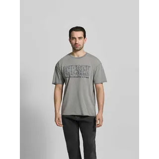 Regular Fit T-Shirt mit Logo-Detail, Mittelgrau, M