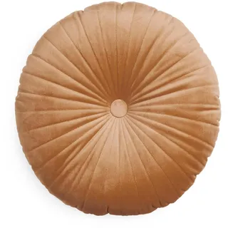 ESSENZA Dekokissen Naina Cinnamon, Ø 40 cm - 100% Polyester Samt - Uni