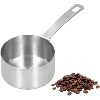 Tissting Messbecher Edelstahl, Kaffeelöffel Portionierer MesslöFfel Mit Maßen, Trockener FlüSsiger Messbecher für Flüssigkeiten Feststoffe Kaffee Kakao