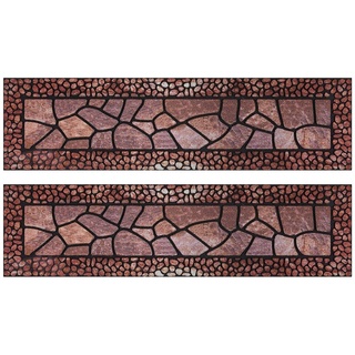 Stufenmatte Treppenmatte, Andiamo, rechteckig, Höhe: 10 mm, 24 x 90 cm, 2er Set, Outdoor, aus Gummi, Mosaik Muster rot