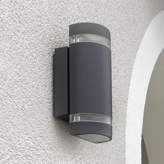 Lutec Außenwandleuchte Aluminium 23,5 cm GU10 spritzwassergeschützt grau