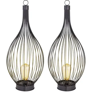 GLOBO Außenleuchte Metall 25x57 cm 2er Set schwarz