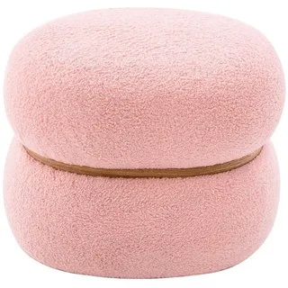 Costway Sitzhocker Oval gepolstert 44 x 35 x 35 cm Rosa