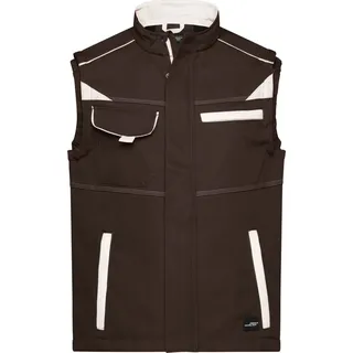 James & Nicholson Unisex Workwear Sommer Softshell Gilet Color Weste JN852 brown/stone XXL