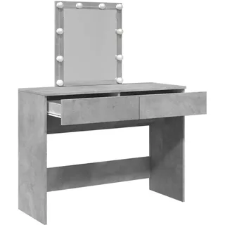 vidaXL Schminktisch mit LED-Beleuchtung Betongrau 100x40x130 cm