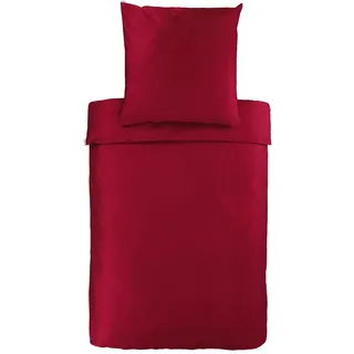 Bassetti Mako-Satin Bettwäsche Uni Bettbezug einzeln 200x200 cm | amaranto-1190 - rot