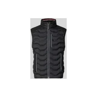 Regular Fit Steppweste mit Kapuze im Kragen, Black, XXL