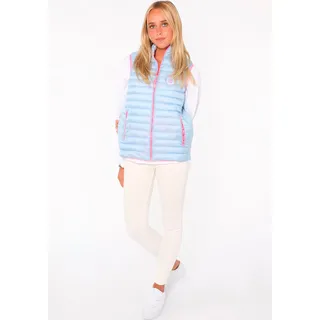 Zwillingsherz Steppweste "Moin", Damen, Gr. L, blau (hellblau), Steppware, Obermaterial: 100% Polyester, gerade hüftlang, ohne Ausschnitt, Westen Steppweste, Kontrastdetails, modisch, Stehkragen, Reißverschluss, Taschen