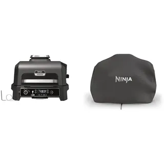 Ninja Woodfire Pro XL Elektrogrill,großer 4-in-1-Außengrill & Woodfire XL Grillabdeckung, offizielles Zubehör