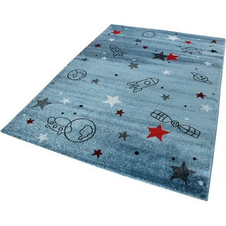 Esprit Kinderteppich Yoda ESP-21980, rechteckig, Höhe: 13 mm, Weltall Design, Astronaut, Kurzflor, Kinderzimmer blau 200 cm x 290 cm x 13 mm