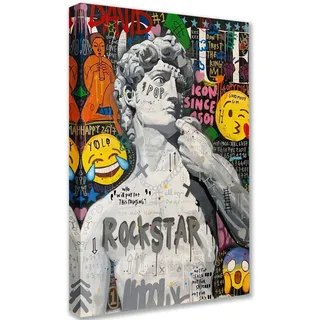Tucocoo Heimdekoration für Wohnzimmer, abstraktes Graffiti-Bilder, lustige Straßengemälde, 1 Panel, Leinwand, Pop-Art, modernes Kunstwerk, gerahmt, fertig zum Aufhängen, Poster und Drucke, 60x90 cm
