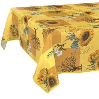 ANRO Wachstuchtischdecke abwaschbar 200 x 140 cm Gelb