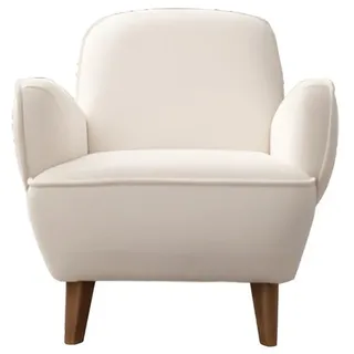 JV Möbel Lounge-Sessel Beiger Stoffsessel 80 x 90 x 80 cm Beige mit Kissen