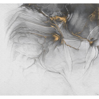 KOMAR Vliestapete "Ink Gold Flow" Tapeten Gr. B/L: 300 m x 280 m, Rollen: 1 St., grau (gold, grau, weiß) Steintapeten