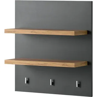 OTTO home Wandregal KS-Westminster, mit 2 Ablageböden, 3 Haken, Breite 60 cm, exclusiv by Otto grau