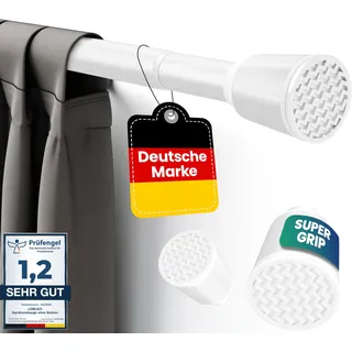 Gardinenstange ohne bohren [weiß, 210-300cm] – Ø 32mm – Teleskopstange Vorhang ausziehbar – Duschstange ohne bohren – Vorhangstange, Duschvorhangstange, Kleiderstange, Klemmstange Katzennetz