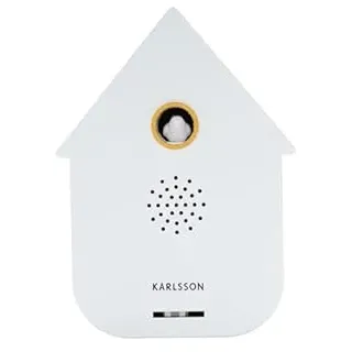 Karlsson Moderne Soundbox mit Kuckuck - Vogelbewegungsmelder - zeitgemäßes Hausdesign - regelbare Lautstärke - Neuheit Hausdekoration - 11,5 cm (weiß)